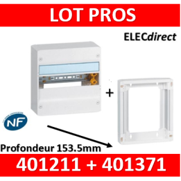 Legrand - LOT  - Coffret DRIVIA 13 Modules + rehausse - largeur 250mm - 401211+401371