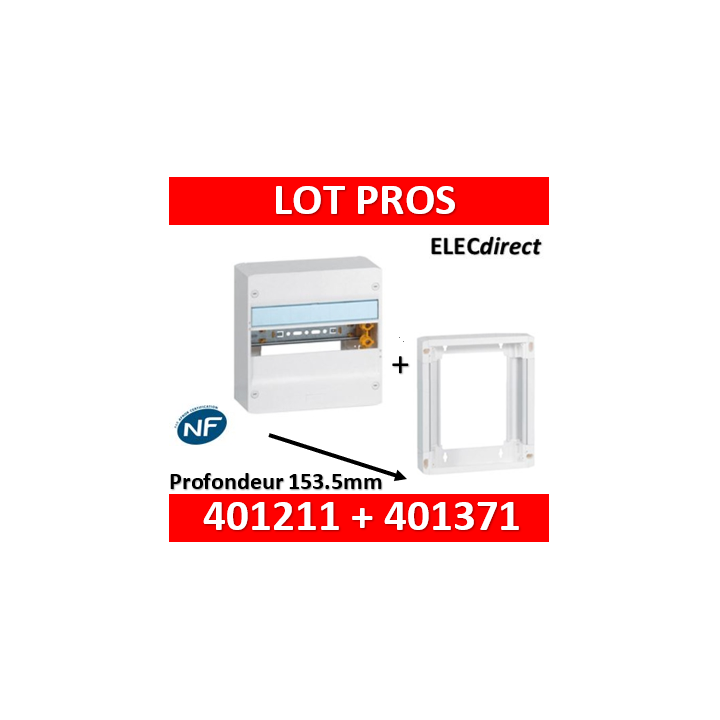 Legrand - LOT  - Coffret DRIVIA 13 Modules + rehausse - largeur 250mm - 401211+401371