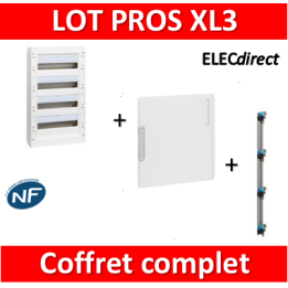 Legrand - Coffret de distribution 72 modules - 4R de 18M + porte + peigne - XL3 125 - 401614+401864+405005