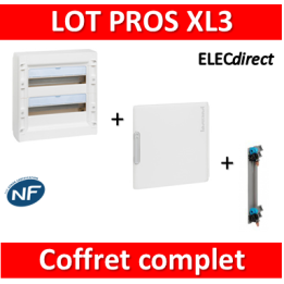 Legrand - Coffret de distribution 36 modules - 2R de 18M + porte+ peigne - XL3 125 - 401612+401862+405003