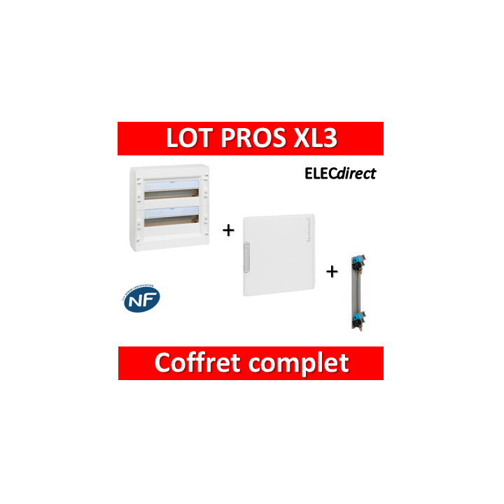 Legrand - Coffret de distribution 36 modules - 2R de 18M + porte+ peigne - XL3 125 - 401612+401862+405003