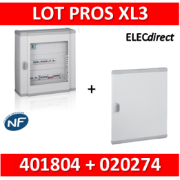 Legrand - Coffret de distribution 96 modules - 4 rangées de 24M + porte - XL3 160 - 401804+020274