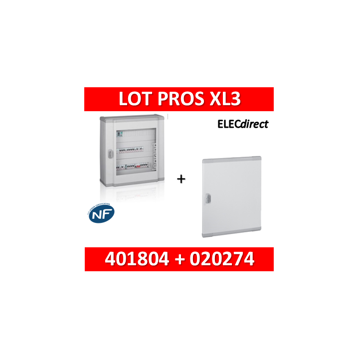 Legrand - Coffret de distribution 96 modules - 4 rangées de 24M + porte - XL3 160 - 401804+020274