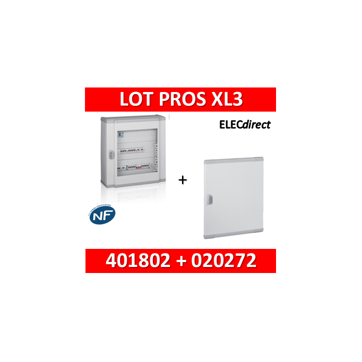 Legrand - Coffret de distribution 48 modules - 2 rangées de 24M - XL3 160 + porte - 401802+020272