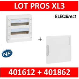 Legrand - Coffret de distribution 36 modules - 2R de 18M + porte - XL3 125 - 401612+401862