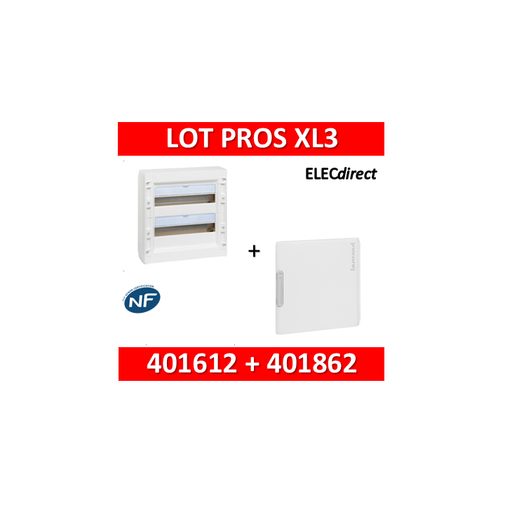 Legrand - Coffret de distribution 36 modules - 2R de 18M + porte - XL3 125 - 401612+401862