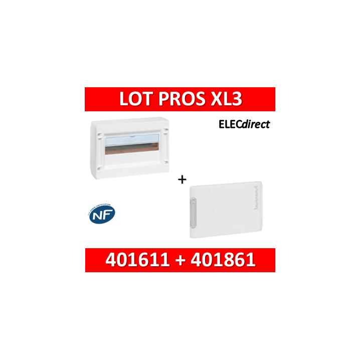 Legrand - Coffret de distribution 18 modules - 1R de 18M + porte - XL3 125 - 401611+401861