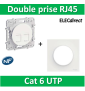 Schneider Odace - Double Prise RJ45 Cat.6 UTP + plaque - s520485+s520702