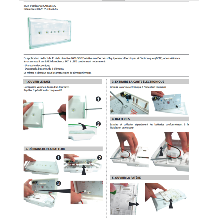 Legrand - BAES Ambiance Sati 400 lm H Leds - IP43 - Réf : 062565