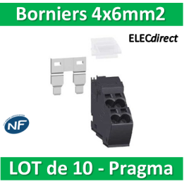 Schneider - Pragma Kit Bornier 4x6mm2 - PRA90047 Lot de 10