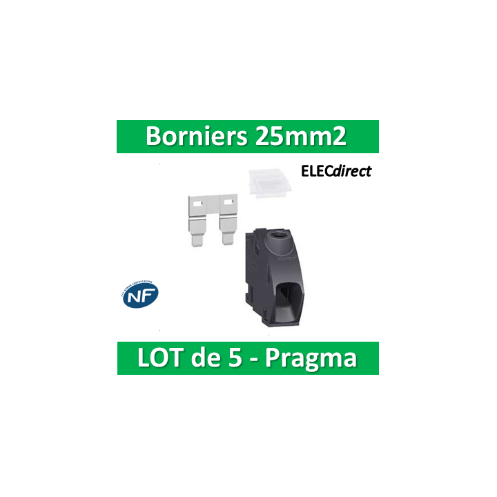 Schneider - Pragma Kit bornier 25mm2 - Lot de 5 - PRA90046