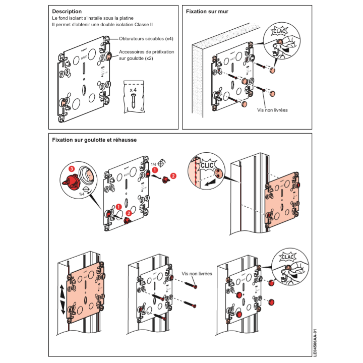 Legrand - Fond isolant + platine disjoncteur seul DRIVIA - 401191+401193