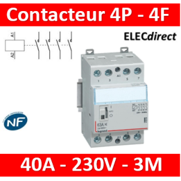 Legrand - Contacteur de puissance 4P bobine 230V - 40A - 4F - 3M - 412553