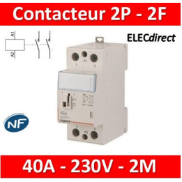 Legrand - Contacteur de puissance bipolaire bobine 230V - 40A - 2F - 2M - 412545