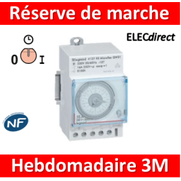 Legrand - Interrupteur horaire hebdomadaire analogique - réserve de 6 ans - AUTO - 412828