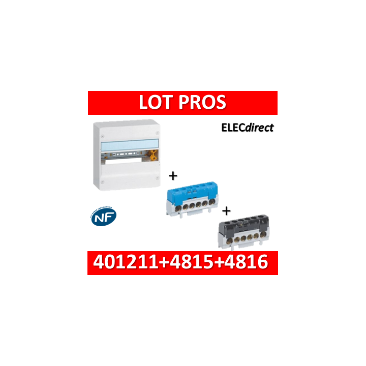 Legrand - LOT - Coffret DRIVIA 13M + bornier phase et neutre - 401211+004815+004816