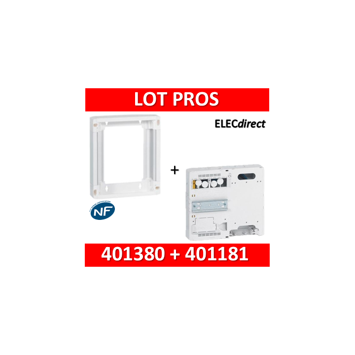 Legrand - Platine disjoncteur + compteur + rehausse pour platine - 401380+401181
