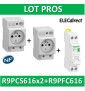 Schneider - LOT - PC 2P+T 16A 220V  Modulaire x 2 + disjoncteur 16A - R9PCS616x2+R9PFC616