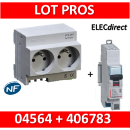Legrand - LOT  - 2xPC 2P+T Modulaire précâblé DIGITAL + disjoncteur 16A - 04564 + 406783