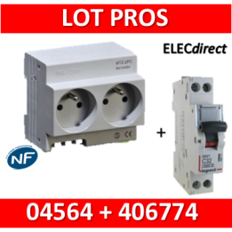 Legrand - LOT - 2xPC 2P+T Modulaire précâblé DIGITAL + disjoncteur 16A - 04564 + 406774