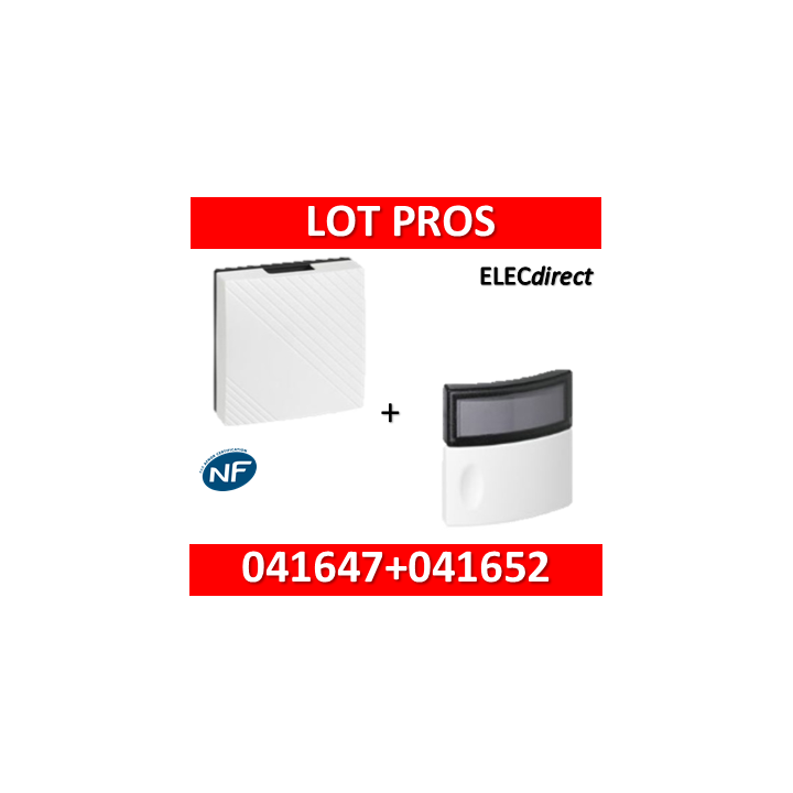 Legrand - Carillon avec transfo. incorporé + bouton poussoir  - 041652+041647