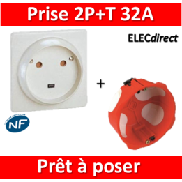 Legrand - Socle 32A - Plast - 2P+T - à VIS - éclips + boîte SIB BBC - 055812 + P38640