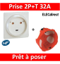 Legrand - Socle 32A - Plast - 2P+T - à VIS - éclips + boîte SIB BBC - 055812 + P38640