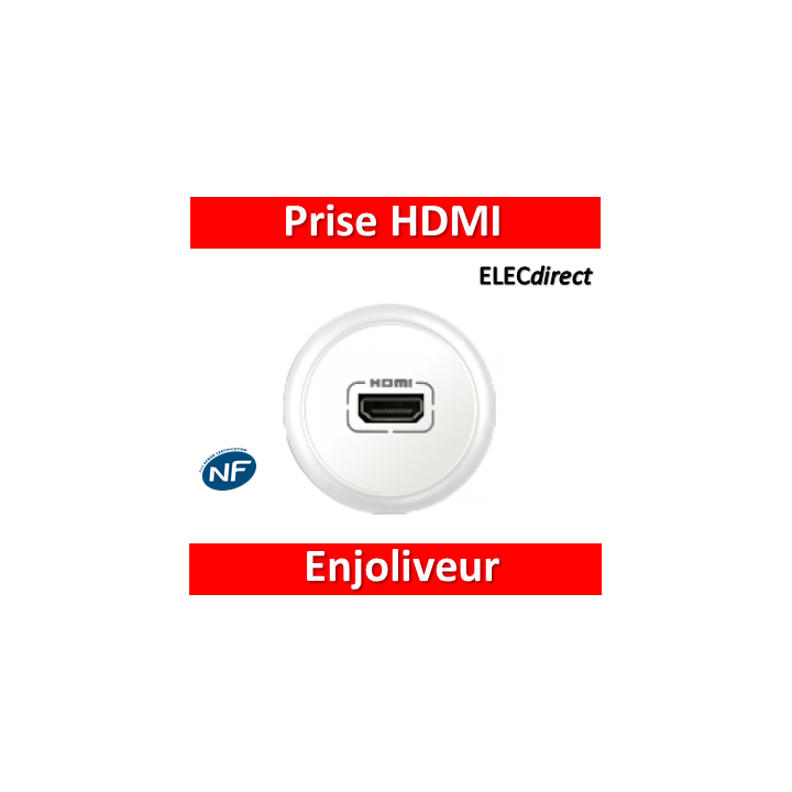 Legrand Céliane - Enjoliveur Prise Audio/Video HDMI blanc - 068216