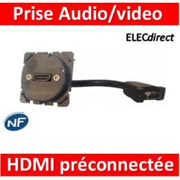 Legrand Céliane - Mécanisme Prise HDMI Audio/video Type A - pré-connectorisée - 067377