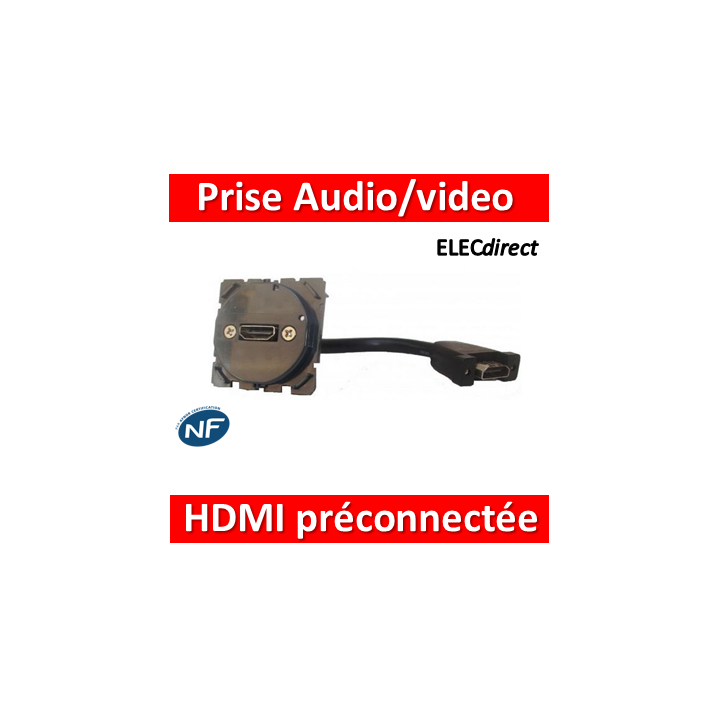 Legrand Céliane - Mécanisme Prise HDMI Audio/video Type A - pré-connectorisée - 067377