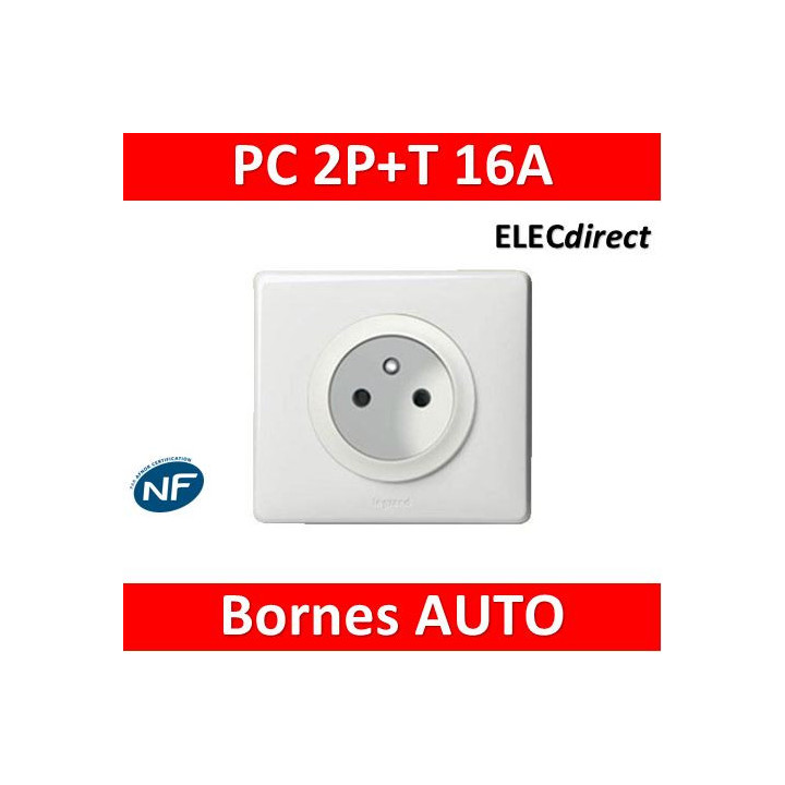 Legrand Céliane - PC 2P + T 16A - complet blanc ancien modèle 1 poste - 080251+067111+068112+066631