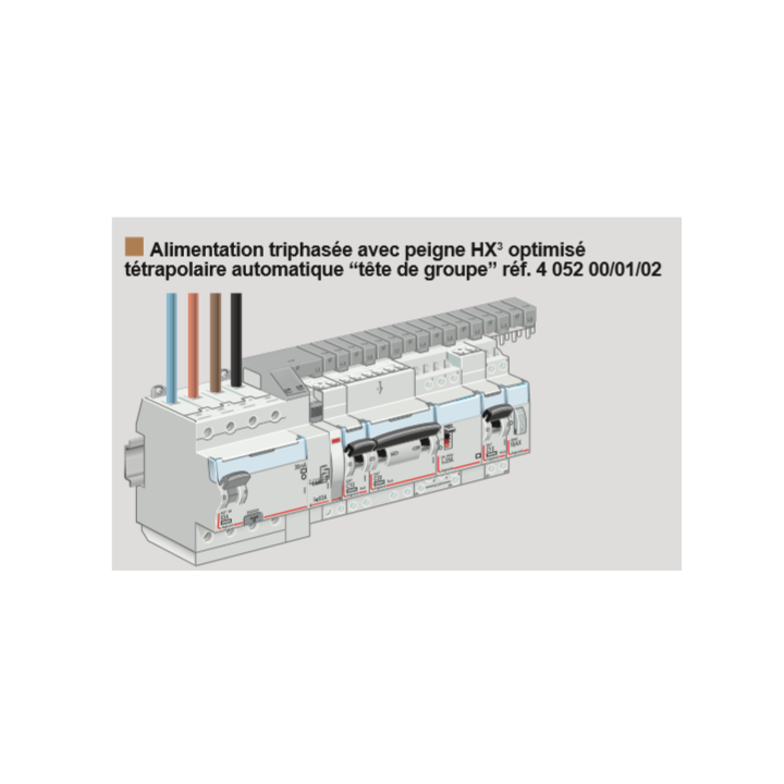 Legrand - Peigne HX3 optimisé tétrapolaire - 18 modules - Réf : 405202