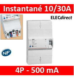 Legrand - Disjoncteur de branchement ERDF - 4P 10/30A 500 MA Instantané - Réf : 401010