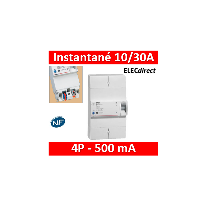 Legrand - Disjoncteur de branchement ERDF - 4P 10/30A 500 MA Instantané - Réf.: 401010