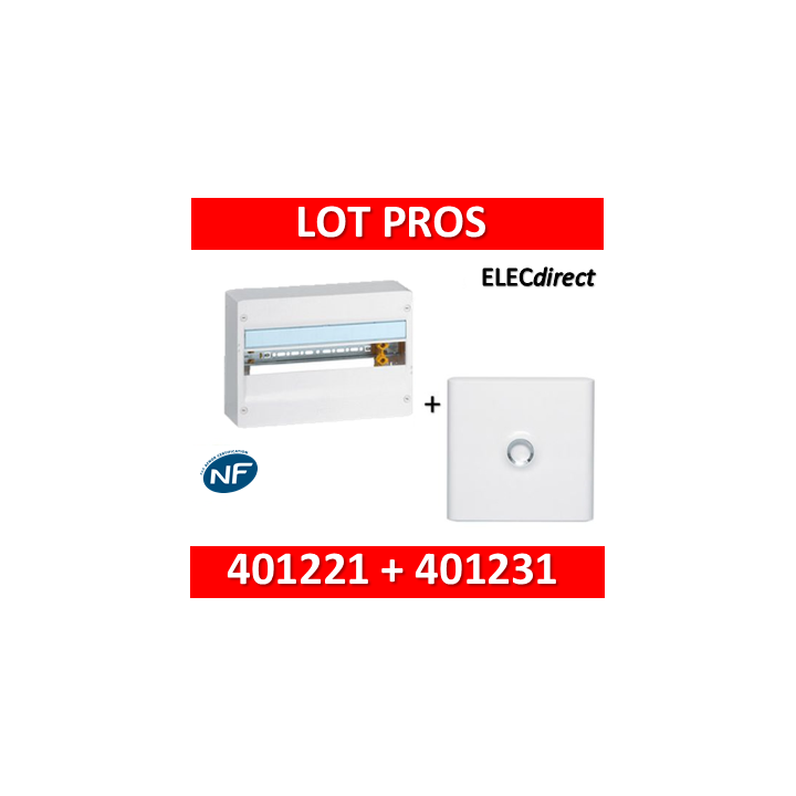 Legrand - Coffret DRIVIA 18 Modules - 1 Rangée de 18M  + porte - largeur 355mm - 401221+401231
