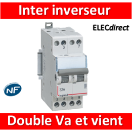 Legrand - Interrupteur inverseur 32A - Double Va et vient 1 M - 400V - 412901