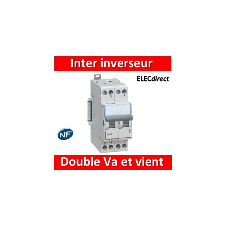 Legrand - Interrupteur inverseur 32A - Double Va et vient 1 M - 400V - 412901