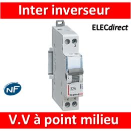 Legrand - Interrupteur inverseur 32A - Va et vient à point milieu 1 M - 250V - 412902