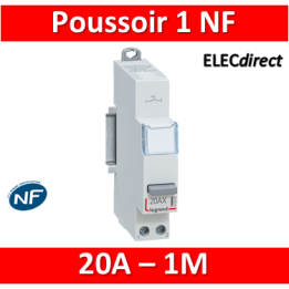 Legrand - Poussoir 20A simple fonction - 250V - 1 NF - 412909
