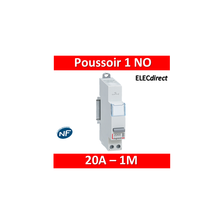 Legrand -  Poussoir 20A simple fonction - 250V - 1 NO - 412908