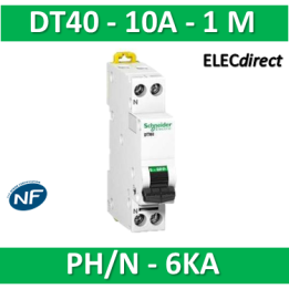 SCHNEIDER - Disjoncteur Ph/N 10A DT40 - 6KA - A9N21024