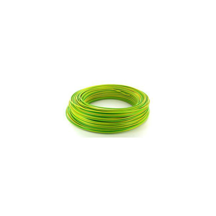 Fil HO7VR 16 mm2 rigide - V/J - vendu au m.