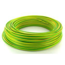 Fil HO7VR 10 mm2 rigide - V/J - vendu au m.