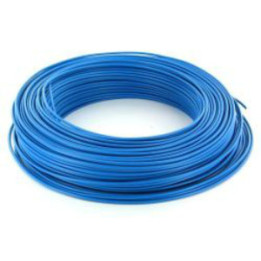Fil HO7VR 10 mm2 rigide - Bleu - vendu au m.