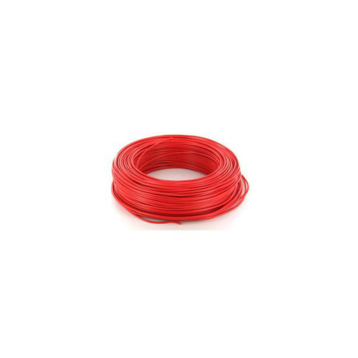 FIL HO7VR 6 mm2 rigide - Rouge - vendu au m.