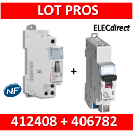 Legrand - Télérupteur CX3 - Unipolaire 16A - 230V + disjoncteur 10A DNX3 AUTO - 412408+406782