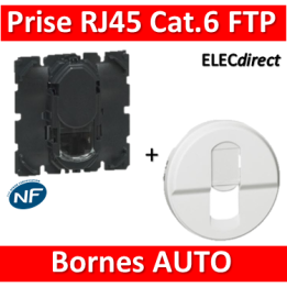 Legrand Céliane - Mécanisme + enjoliveur Prise RJ45 FTP Cat. 6 - 067345+068237