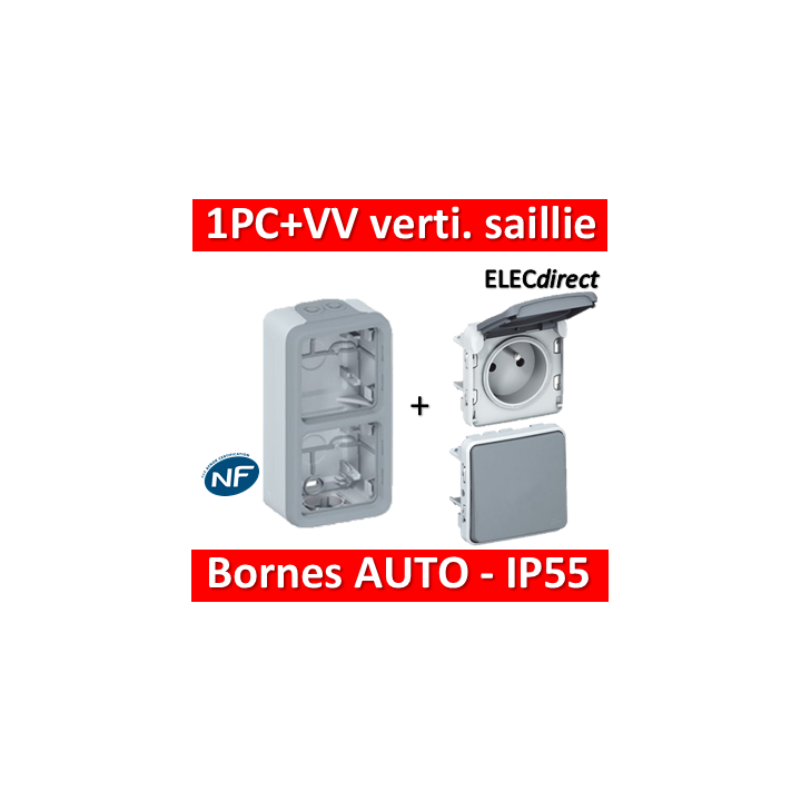 Legrand Plexo - PC + VV - 230V - vertical - IP55/IK07 - 069661+069511+069551