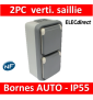 Legrand Plexo - Double prise de courant 2P+T 16A 230V - vertical - IP55/IK07 - 069661+069563