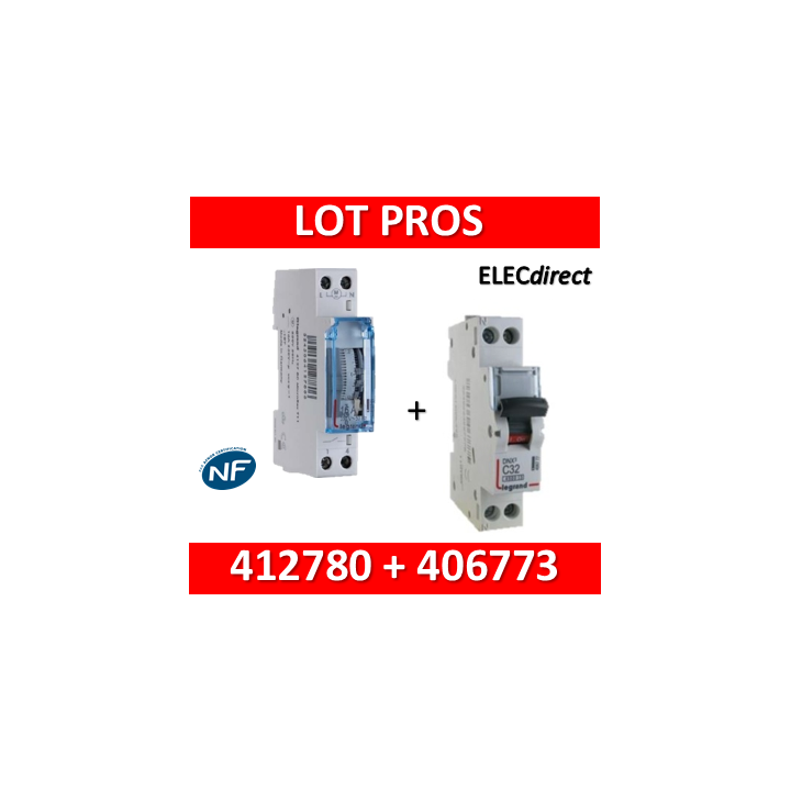 Legrand - Interrupteur horaire journalier analogique + disjoncteur 10A DNX3 - 412780+406773